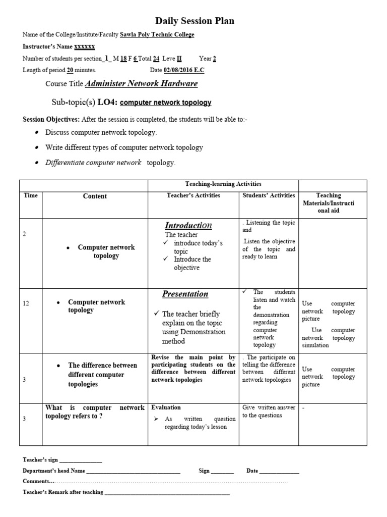 Sample Lesson Plan | PDF | Teachers | Cognition