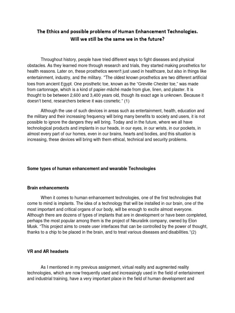 Ethical Issues in Human Enhancement | PDF | Virtual Reality | Augmented ...