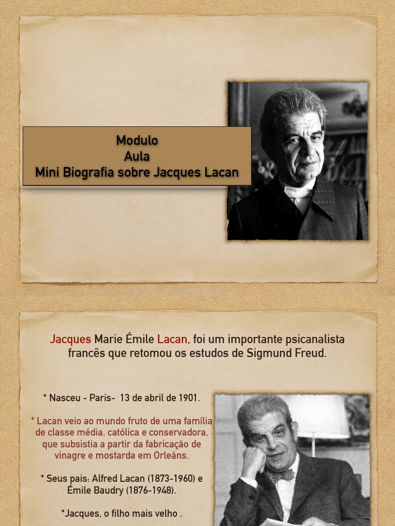 Mini Biografia de Jacques Lacan | PDF | Jacques Lacan | Sigmund Freud