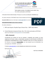 Comunicado Ref A Irrf Sobre Aluguel, Pis Sobre Folha e Irrf, CSLL, Pis, Cofins Escriturado Efd-Reinf