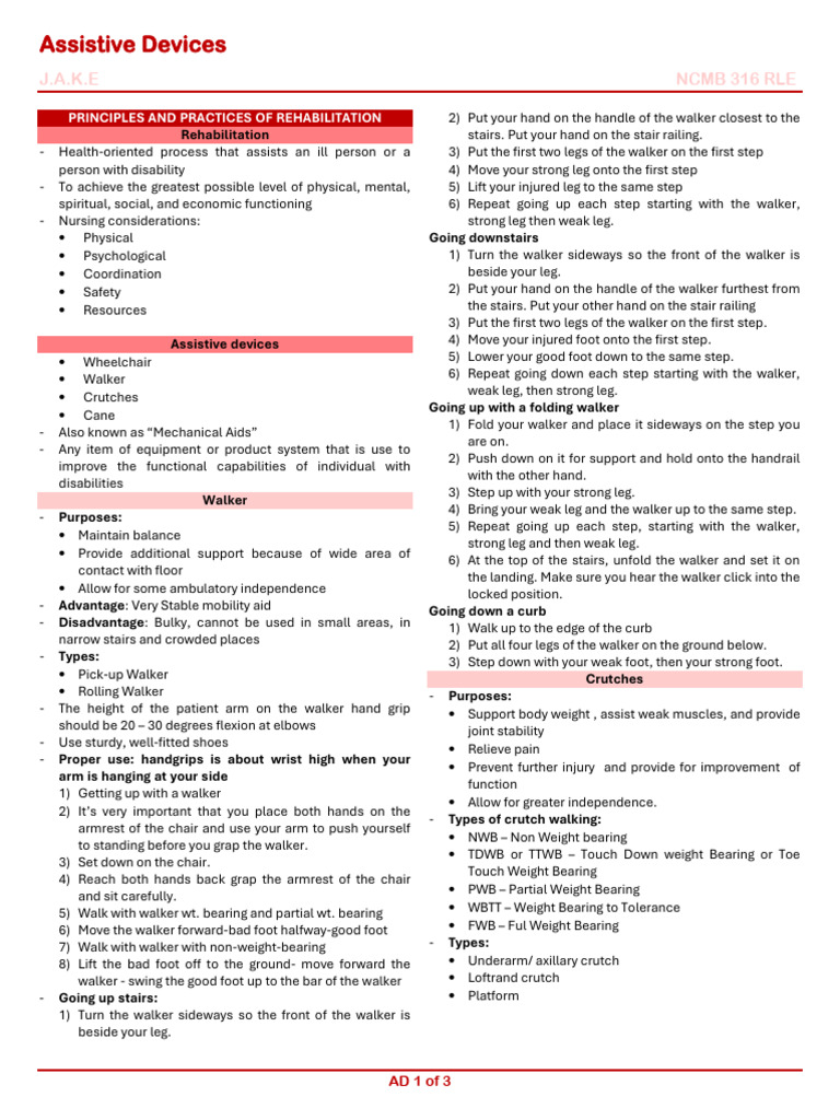 Gait Patterns for Assistive Devices | PDF