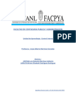 Facultad de Contaduria Publica Y Administracion: Unidad de Aprendizaje.-Control Interno