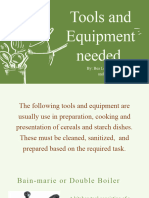Tools and Equipment Needed