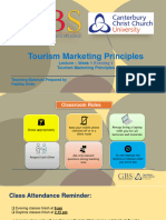 Week 1 Evening 1 Tourism Marketing Principles