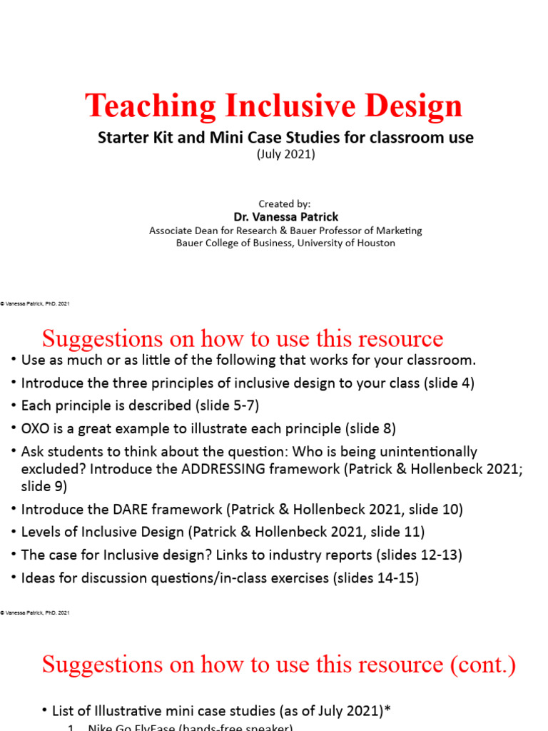 Inclusive Design Teaching Kit | PDF | Disability