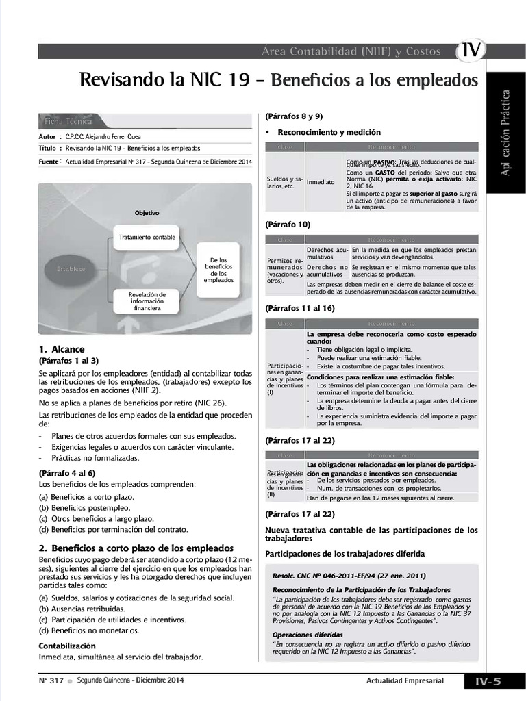 NIC 19: Beneficios a Empleados | PDF | Contabilidad | normas ...