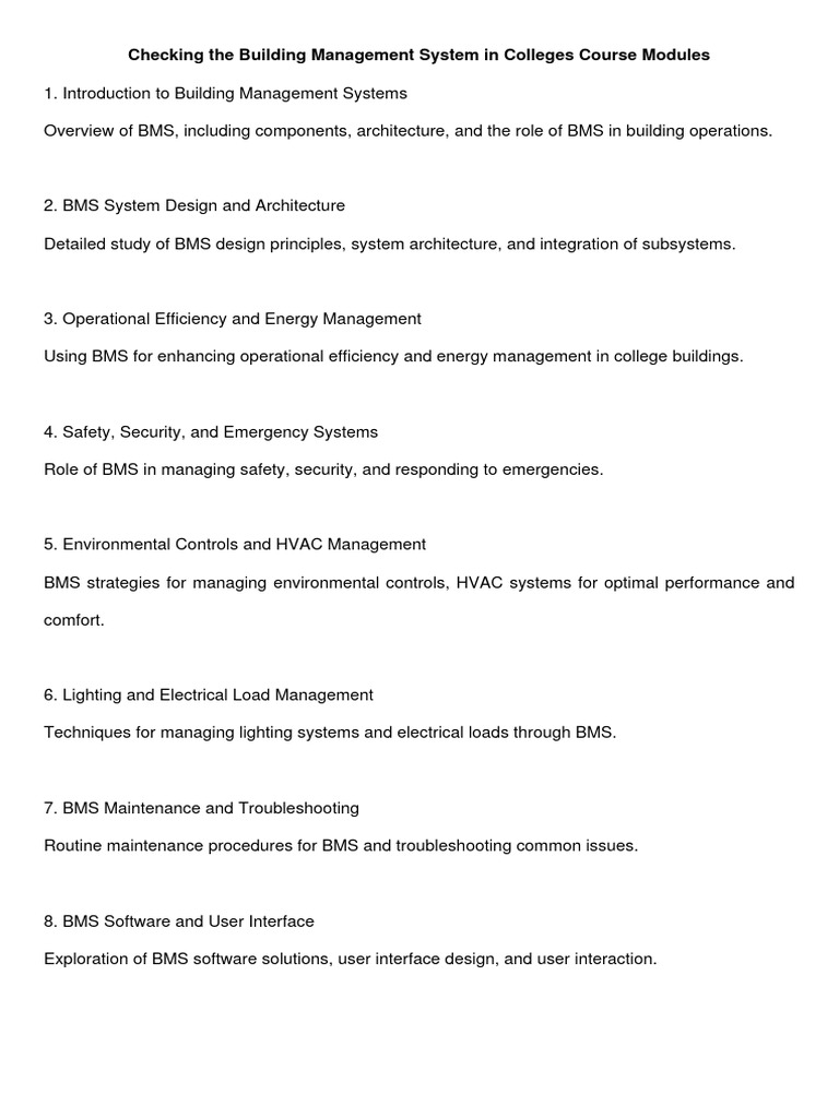 Building Management Systems in Colleges | PDF | Technology & Engineering