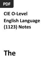 O Level English (Notes)