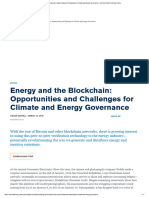 Energy and The Blockchain - Opportunities and Challenges For Climate and Energy Governance - Kleinman Center For Energy Policy