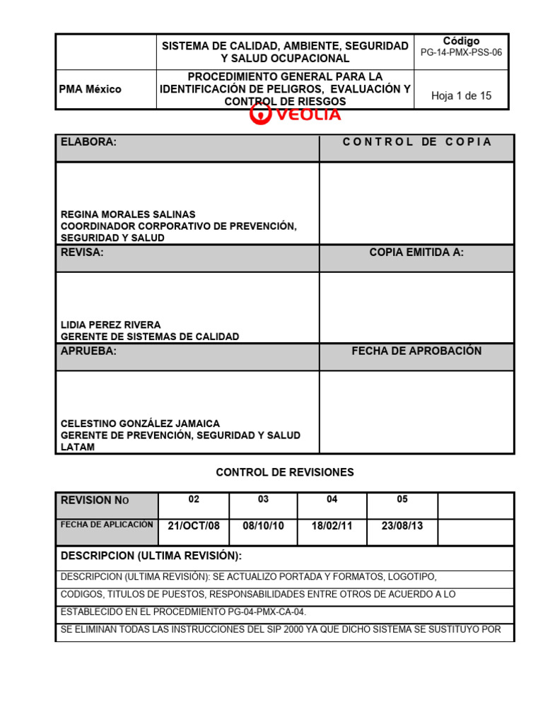 Identificación y Control de Riesgos Laborales | PDF | Seguridad y salud ...