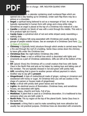 Christmas Vocabulary - MR QUANG VINH 