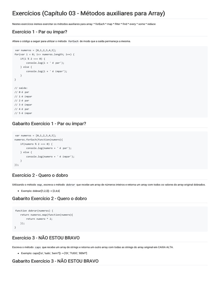 ECMAScript 6 Entre de Cabeça No Futuro Do JavaScript Exercicios | PDF ...