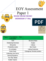 Year 10 EOY Assessment Paper 1: Revise! Revise! Revise! Wednesday 1 May