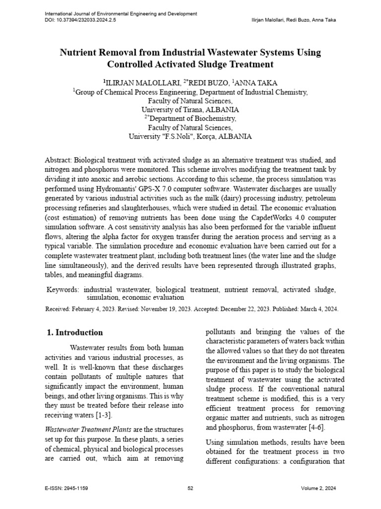 International Journal Of Environmental Engineering And Development