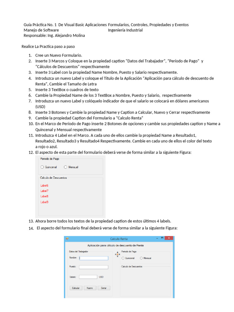 Guía de Visual Basic: Formularios y Eventos | PDF | Ingeniería de ...