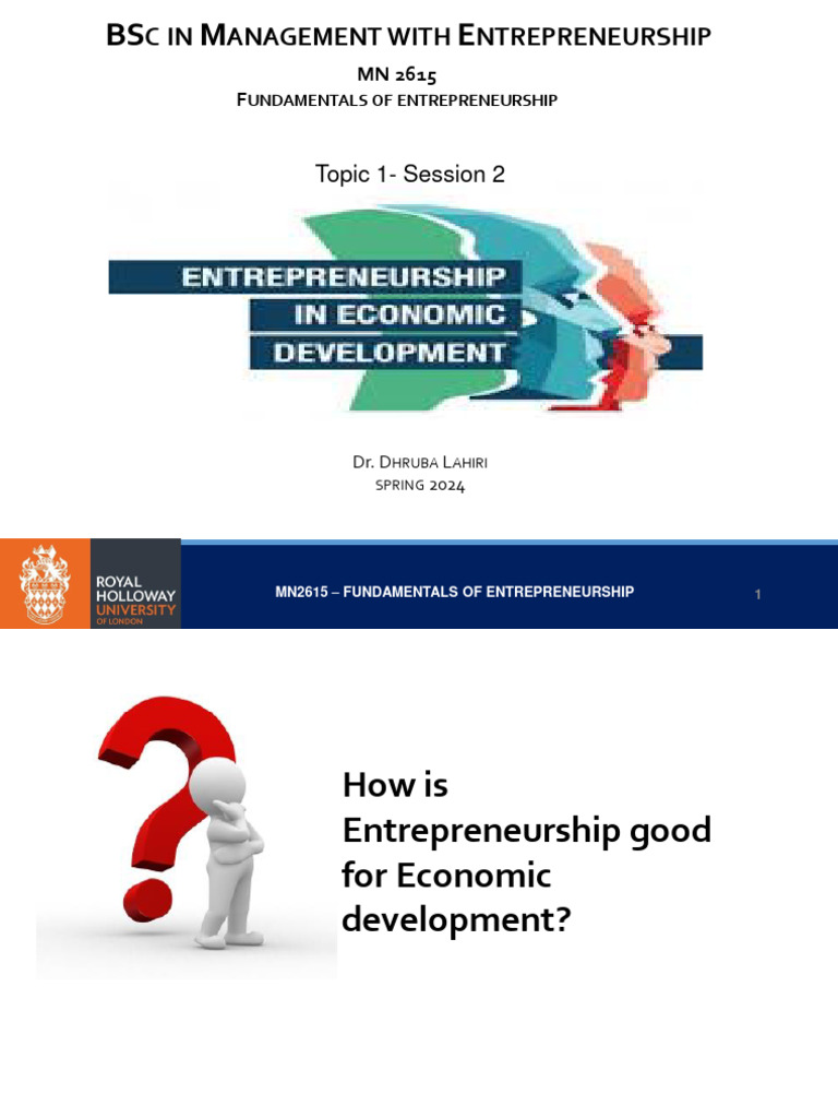 MN2615 T1 Session 2 - Entrepreneurship in Economic Development | PDF ...