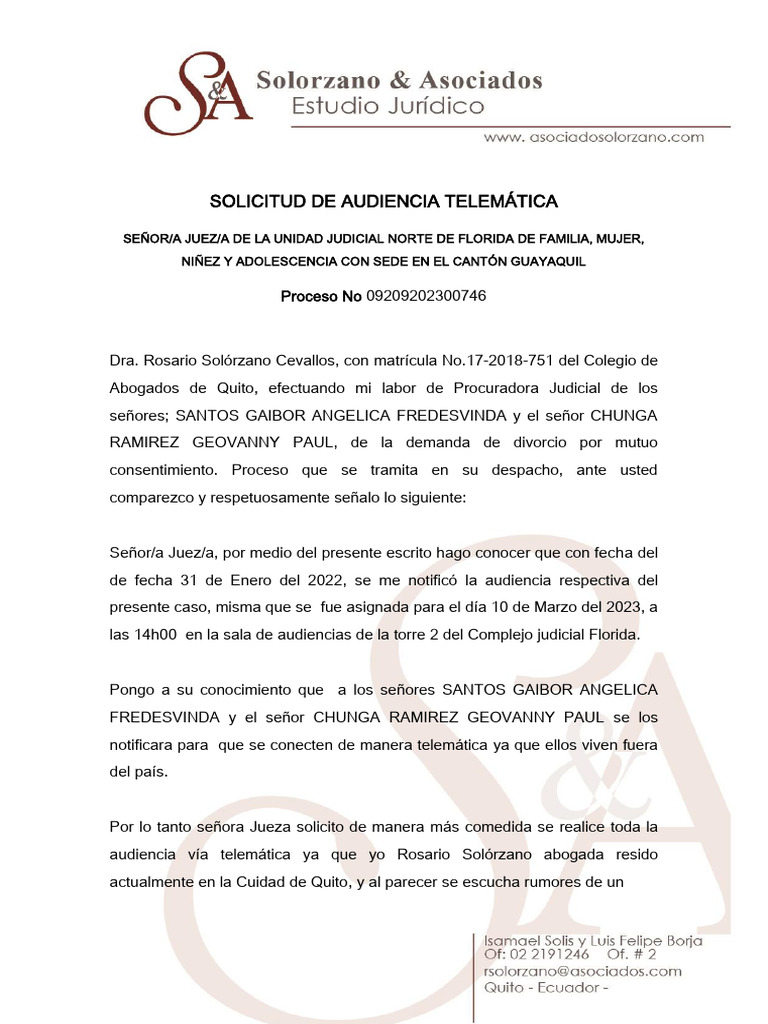 Escrito De Audiencia Por Zoompd Pdf