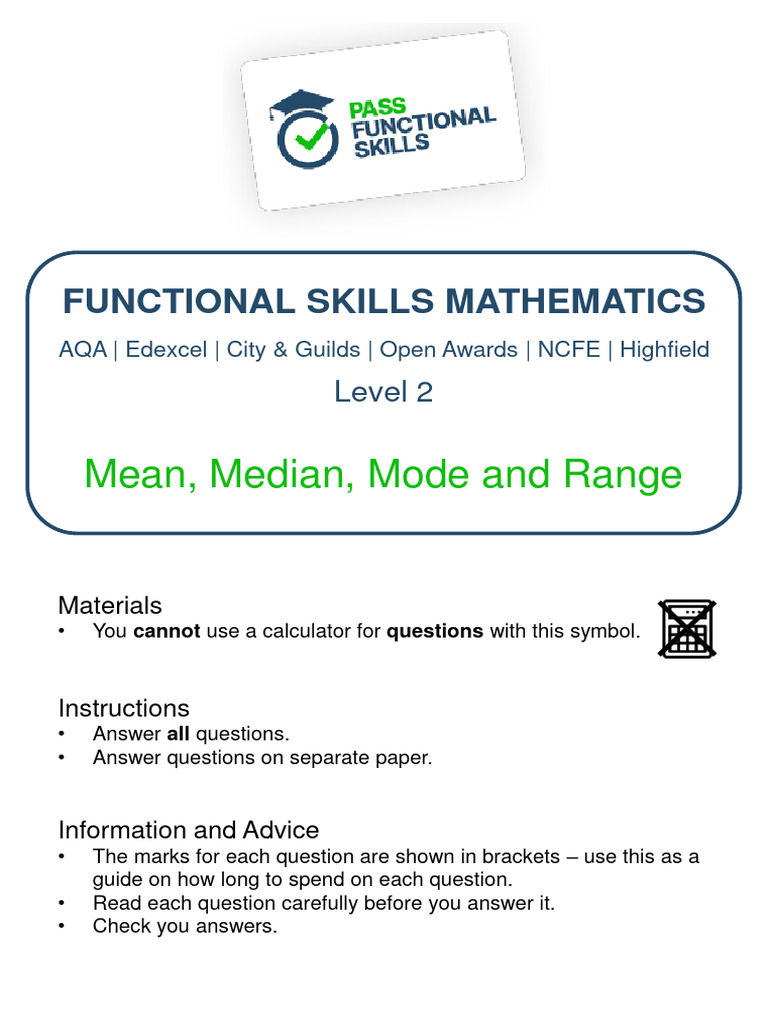 Mean-Median-Mode-and-Range-L2-Worksheet-2 | PDF