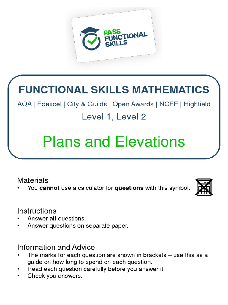 Functional Skills Maths: Plans & Elevations | PDF