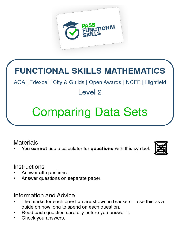 Comparing Data Sets in Functional Skills | PDF