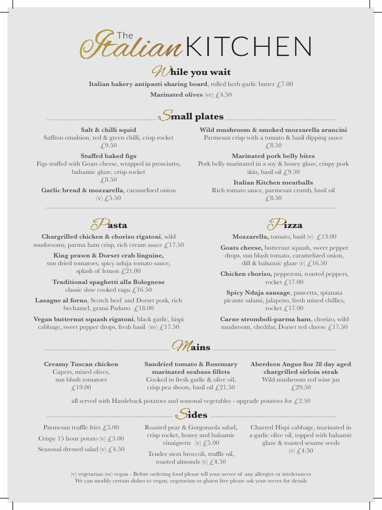 IK Restaurant Menu Overview | PDF | Tomato Sauce | Mediterranean Cuisine