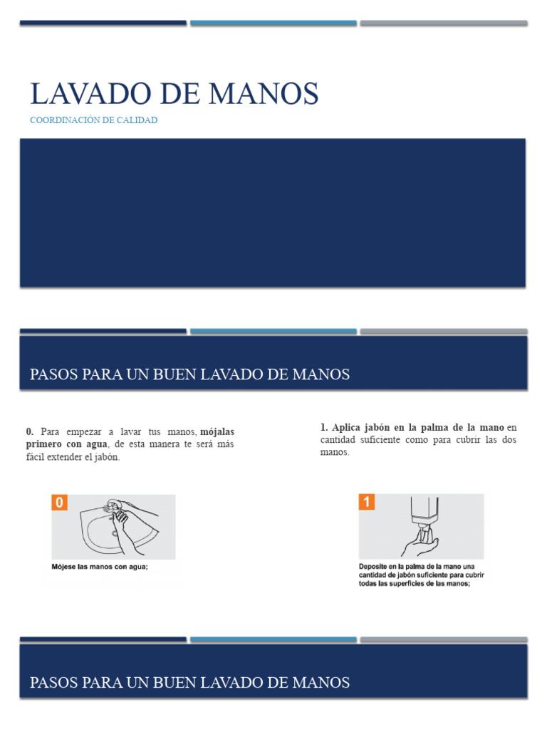 Pasos para un Buen Lavado de Manos | PDF | Lavado de manos | Mano
