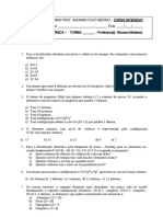 Lista de Exercícios - Distribuição Eletrônica