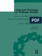 The Selected Writings of William Hazlitt. Lectures on the English Comic Writers. Edited by Duncan Wu