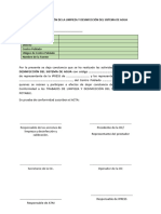 Anexo N°11 Módelo de Acta de Constancia de Realización de La Limpieza y Desinfección Del Sistema de Agua