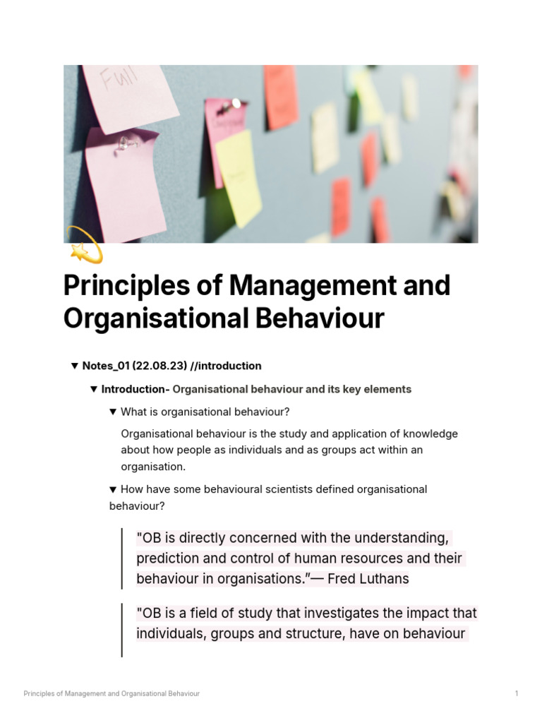 Principles of Management and Organisational Behaviour | Download Free ...