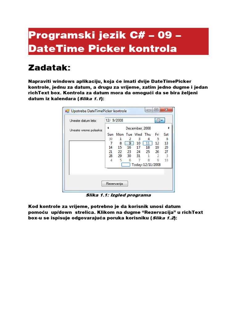 DateTime Picker Kontrola | PDF | Computers