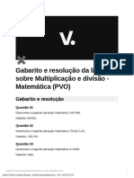 Gabarito e Resolução Da Lista Sobre Multiplicação e Divisão