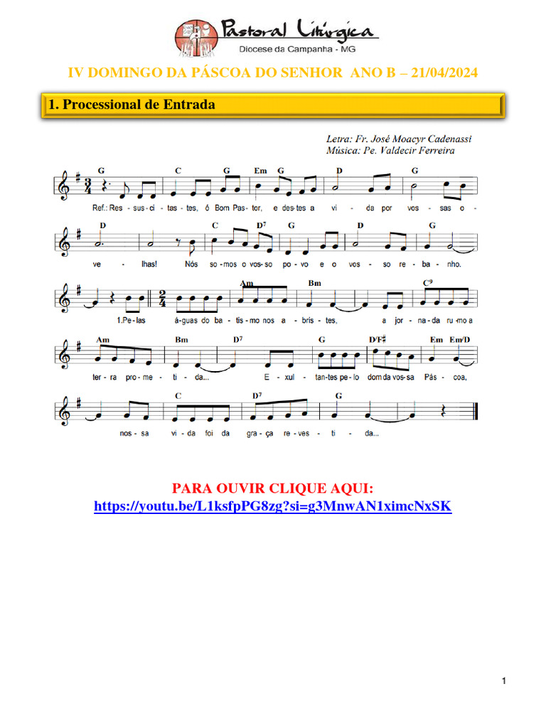 cifras e partituras iv dom da pscoa ano b 21042024 PDF