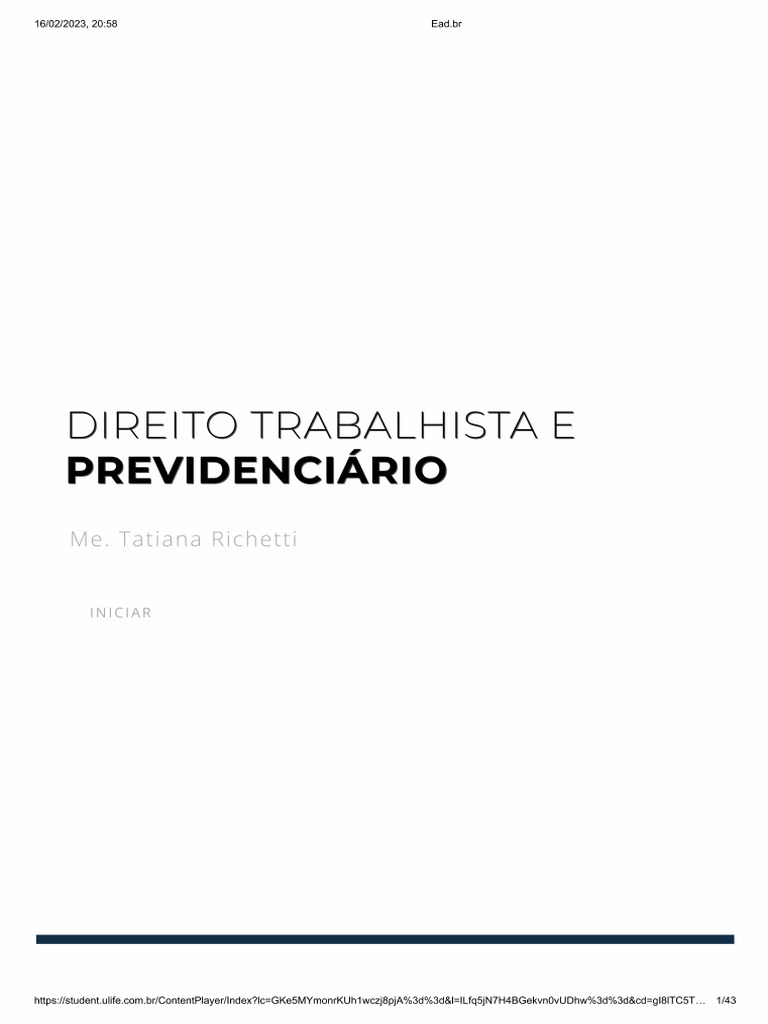 Direito Trabalhista 1 | PDF