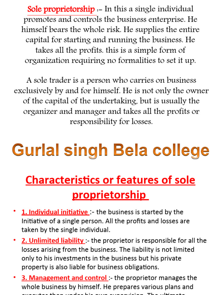Sole Proprietorship 2 Pdf Sole Proprietorship Financial Economics