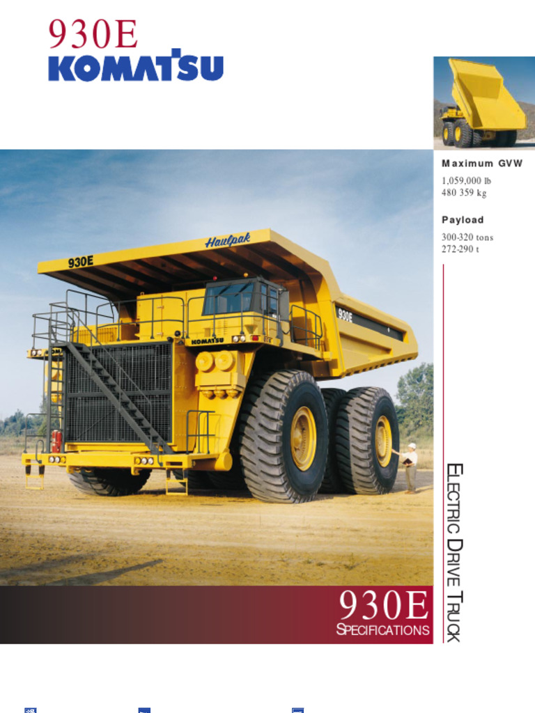 Komatsu 930E Electric Drive Truck Specs | PDF | Horsepower | Brake