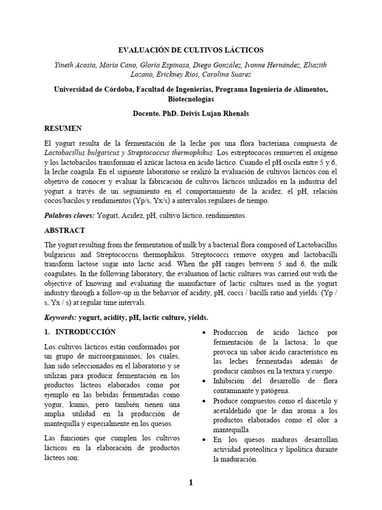 Lab iv evaluaci nde cultivos l cticos descargar gratis pdf yogur