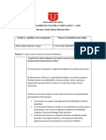 Actividad de Reflexion Sistema Mundo. Desarrollo de Pensamiento Critico