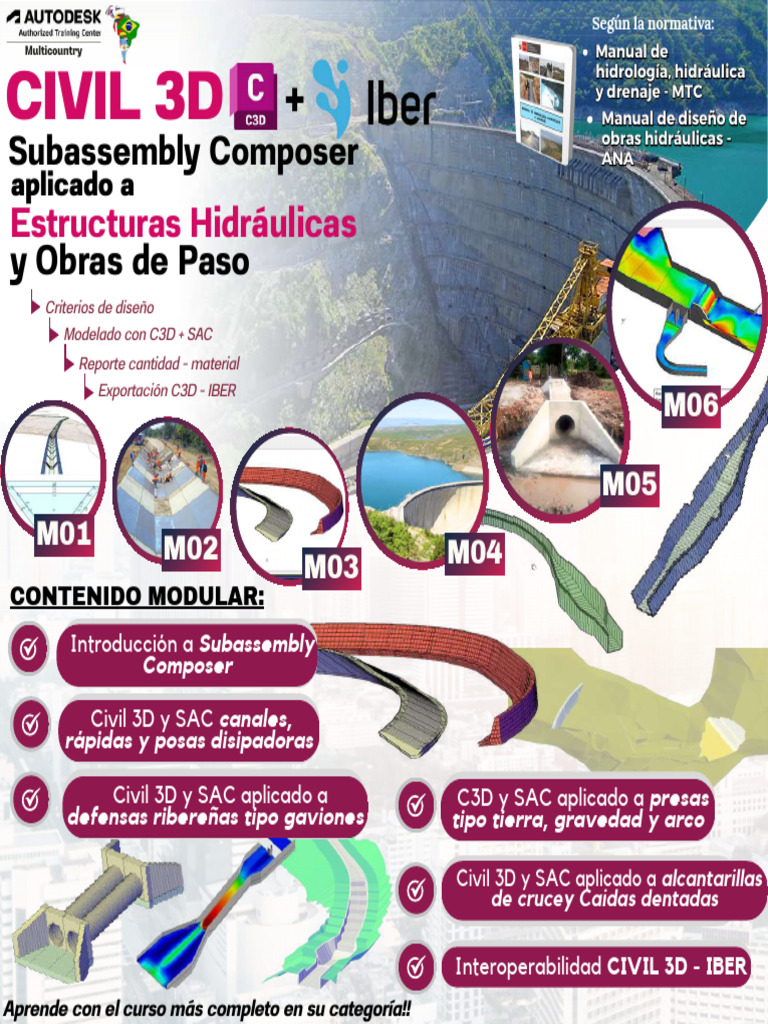 Curso SAC y Civil 3D para Obras Hidráulicas | PDF | Represa | Hidráulica