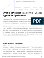 Potential Transformer _ Construction, Circuit, Types, Errors & Applications