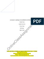 NHS FPX 4000 Assessment 4 - Analyzing A Current Health Care Problem or Issue