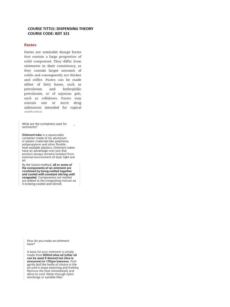 Dispensing Theory PDF