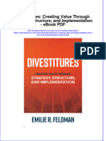 Dwnload Full Divestitures Creating Value Through Strategy Structure and Implementation PDF