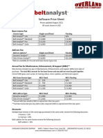 2022 - Overland Conveyor - Belt Analyst Price Sheet