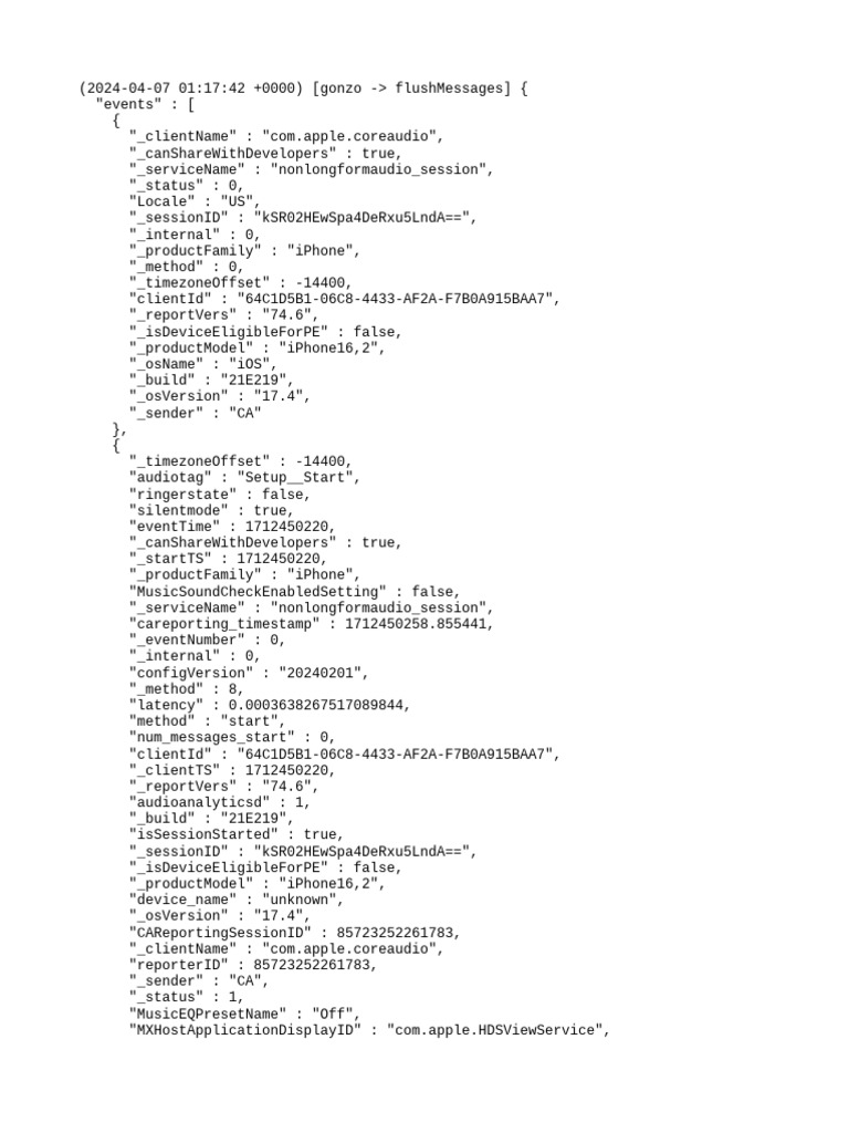 iPhone RTC Reporting Message Log | PDF | Ios | Berkeley Software ...