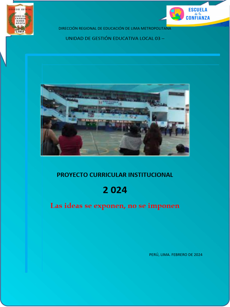 Proyecto Curricular 2024 - Colegio Marín Arista | PDF | Plan de ...