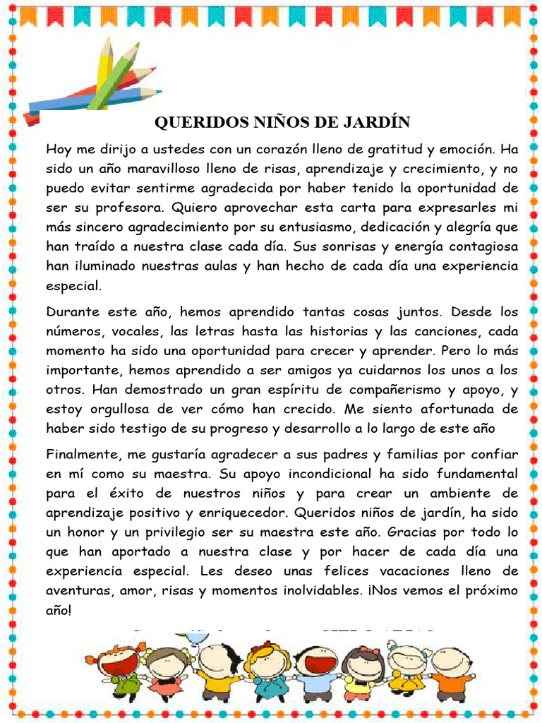 Carta De Agradecimiento A Mi Maestra De Preescolar Compartir Carta