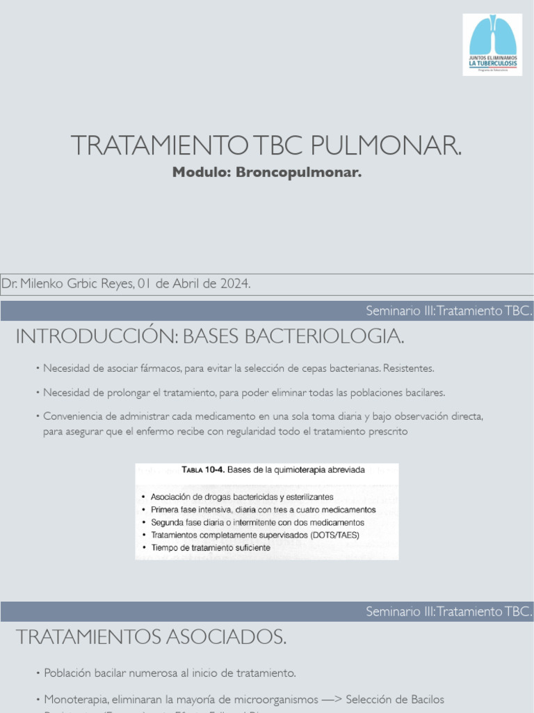 Tratamiento Efectivo de TBC Pulmonar | PDF | Tuberculosis | Medicina ...