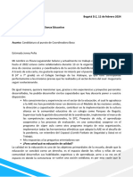 Carta de Intención Al Cargo de Coordinadora