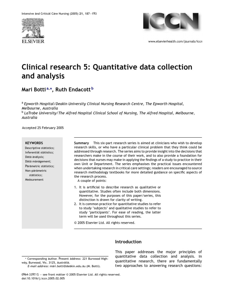 22 Cilinical Research 5 Quantitative Data Collection and Analysis | PDF ...